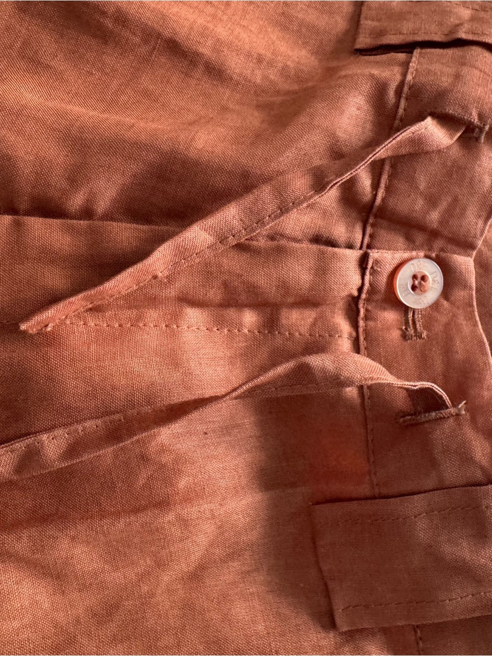 Plus-Size Rust Drawstring Culotte Trousers - Picture 4 of 9